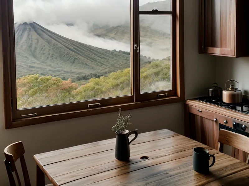 Cuaderno de entrenamiento de trail running técnico junto a un café en mesa de madera, registro de nutrición deportiva y claridad mental