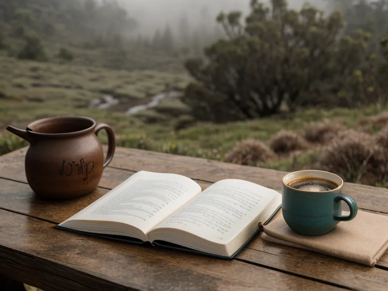 diario de entrenamiento con notas sobre rendimiento mental y una taza de café
